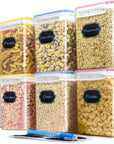 Cereal Container Food Storage Containers, Set of 8 (2.5L/84.55Oz) Airtight Dry Food Storage Containers with Lids - BPA Free Plastic for Flour, Cereal and Pantry Storage Containers