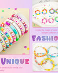 21100 Pcs Clay Beads Bracelet Making Kit, 120 Colors 6 Boxes Flat Heishi Friendship Bracelet Kit with Letter Beads, Accessories Gift for Girls, SKU-041-1-A