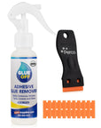 Glue off Adhesive Remover - New Stronger Formula! - 3.3 Oz with Scraper & Plastic Razor | Glue Remover Spray Effortlessly Erase Adhesive Hassles & Car Stickers - for Label Sticker Residue