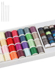 60 Pcs Bobbins Sewing Thread Kit, Polyester Mini Bobbins and Thread Spools for Hand & Machine Sewing