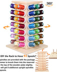 84 Spools (Assembly) 360° Fully Rotating Wooden Thread Rack/Thread Holder Organizer for Sewing, Quilting, Embroidery, Hair-Braiding and Jewelry