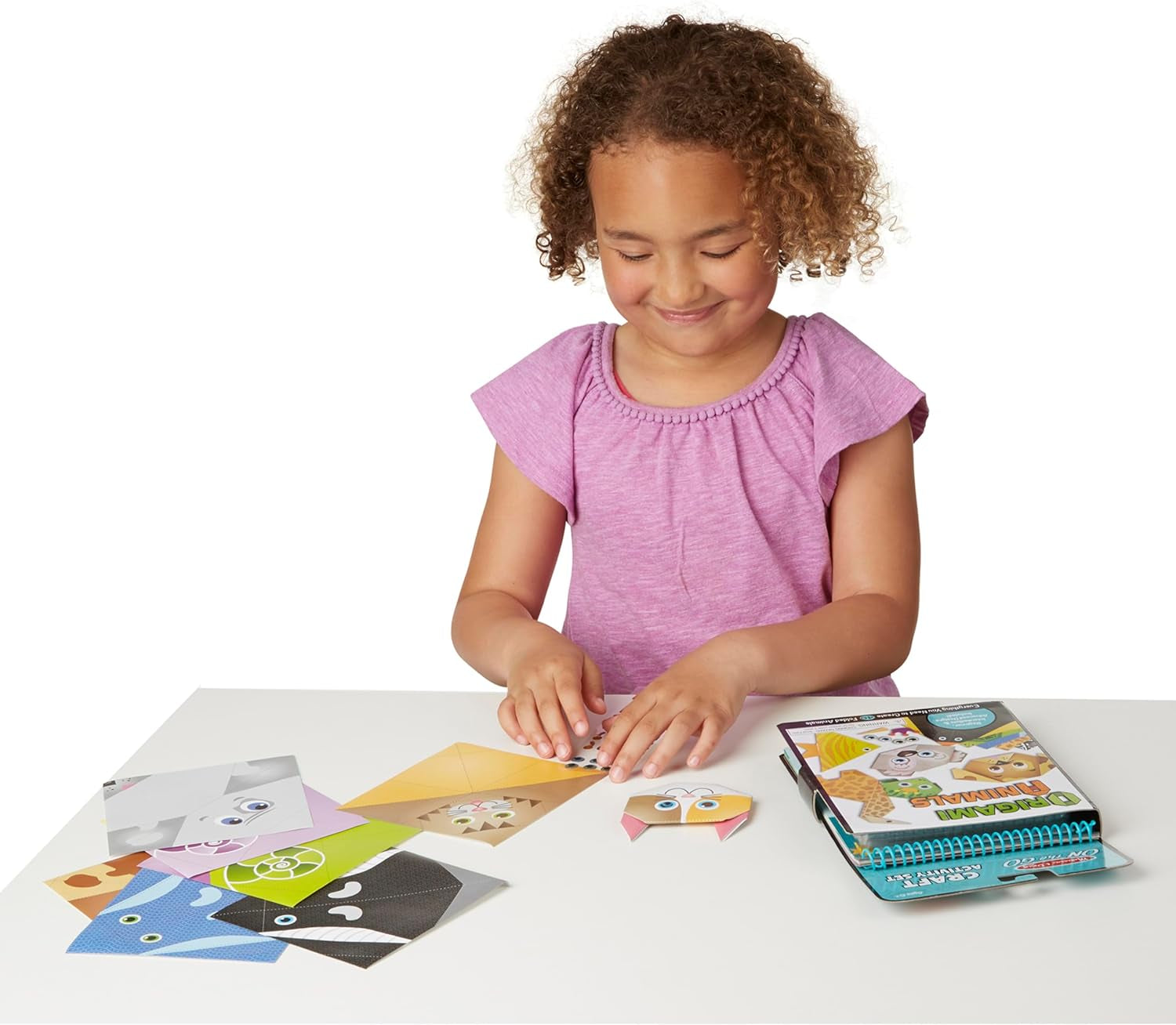 on the Go Origami Animals Craft Activity Set - 38 Stickers, 40 Origami Papers - Travel Activity, Arts and Crafts, Kids for Ages 5+