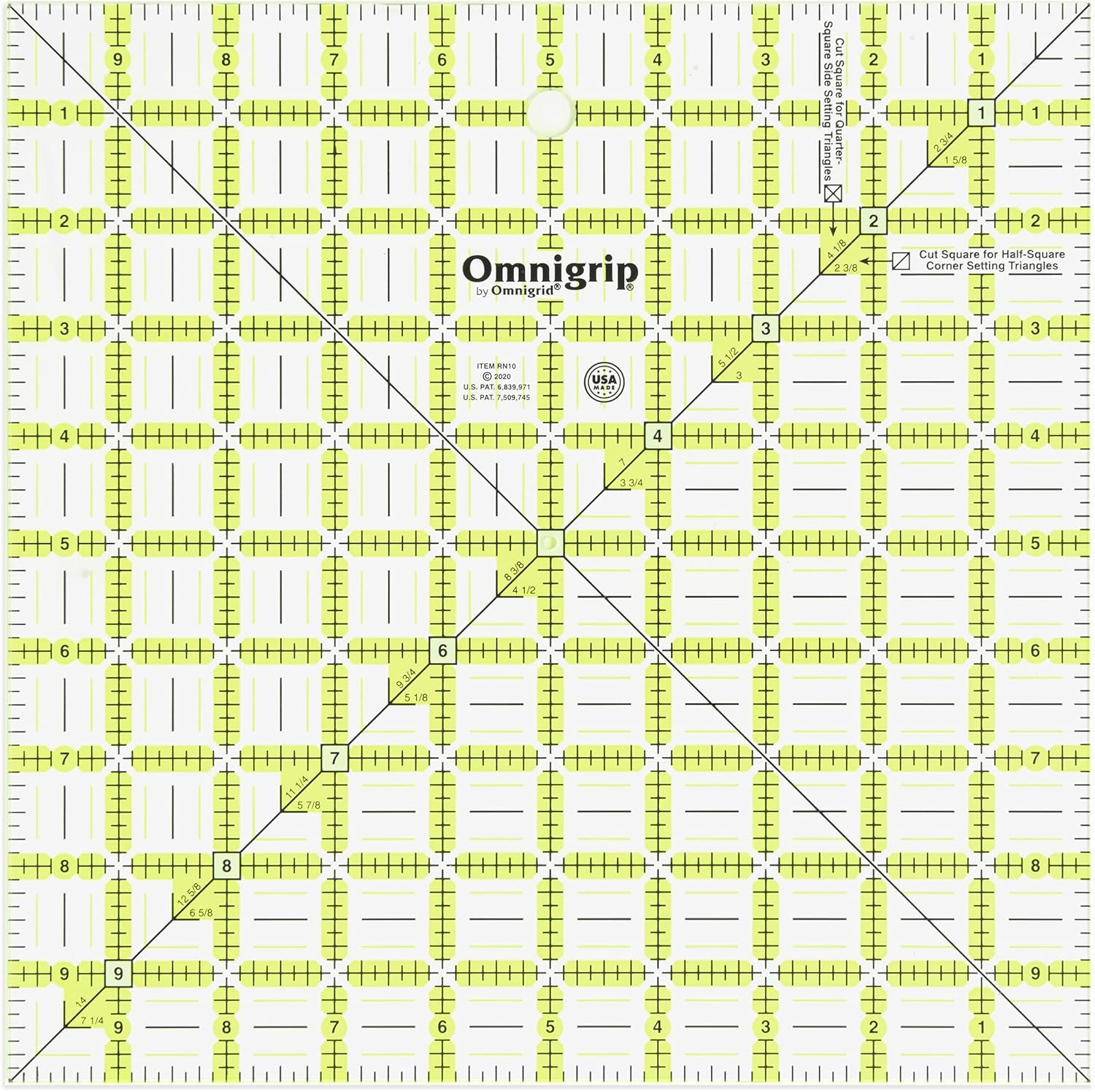 Omnigrip 10In Square Ruler, None