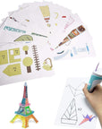3D Printer Drawing Molds Paper Stencils for 3D Printing Pen, Printing Paper Painting Graffiti Template for 3D Pen Kids DIY Gift Present, 20 Sheets 40 Patterns with a PVC Transparent Board.