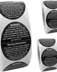 1500 Pcs Candle Warning Labels,1.5Inch Candle Jar Container Stickers, Candle Safety Stickers for Candle Making DIY Candle Jars