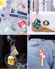 120Pcs Acrylic Keychain Blanks for Vinyl Kit Including 30Pcs Clear Acrylic Blanks, 30Pcs Keychain Tassels, 30Pcs Key Rings and 30Pcs Jump Rings for DIY Key Chain Vinyl Crafting
