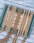 Burlap Ribbons,8 Rolls Burlap Lace Burlap Wedding Ribbon Natural Jute Rope Twine String for Crafts Gift Wrapping Wedding Party Home Decoration(17.6 Yards)