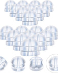 100 Pieces Clear Earring Backs Hamburger Shaped Earring Safety Backs Secure Locking Earring Backs Silicone Earring Backs Stopper for Jewelry Accessories Supplies, 2 Sizes