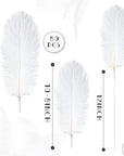 80 Pieces Ostrich Feathers Bulk Large Boho Feathers for Vase with 80 Pcs Iron Wire and 1 Tape, Long Feathers for Vase Flower Arrangement Wedding Party Centerpieces and Home Decorations (White)