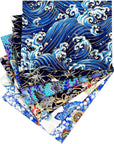 6 Pcs 20'' X 16'' Japanese Fat Quarters Quilting Fabric Bundles Japanese Printed Furoshiki Wrapping Cloth Squares Quilting Patchwork Fabric Colored Cotton Wrap DIY Scrapbook Craft (Fresh Style)