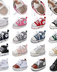 Unisex Baby Boys Girls High Top Sneaker Soft Anti-Slip Sole Newborn Infant First Walkers Canvas Denim Shoes