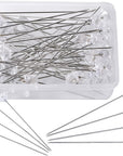Corsage Boutonniere Pins 2 Inch Bouquet Flower Floral Diamond Rhinestones Pins Crystal Head Clear Straight Pins for Wedding Bridal Hair Accessories Jewelry Decoration DIY Craft Sewing 100 Pack