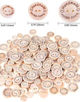 300 Pieces Wooden Handmade with Love round Craft Decor 2 Holes Wooden Sewing Buttons (15,20,25Mm)
