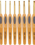 Crochet Hooks Sets 8Pcs Soft Touch Crochet Hooks Aluminum Ergonomic Knitting Needles Set for Crocheting Yarn Craft 2.5-6Mm