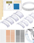 Invisible Ring Size Adjusters Guard Ring Sizer Loose Ring Size Adjusters with Ring Sizer Measuring Tool Polishing Cloth for Man and Woman Rings, 69 Pieces (Gold)