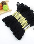Black Embroidery Floss, 24 Skeins Embroidery Thread Friendship Bracelet String, Cross Stitch Threads Hair Wrap Yarn