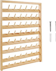 NW Wooden Thread Holder Sewing and Embroidery Thread Rack and Organizer Thread Rack for Sewing with Hanging Hooks for Wall(48-Spools)
