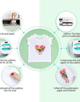 20 Sheets Sublimation Clear HTV Vinyl Sets -10 Sheets Glossy Sublimation Vinyl 8.5" X 12" + 10 Sheets Sublimation Paper 8.5" X 11",Suit for Light Colored Cotton Fabrics
