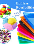 10 Pack Plastic Art Trays,8 Colors Activity Trays Sensory Tray,Sand Tray Serving Trays,Art Trays for Kids,Crafts Organizer,Diy Projects,Painting,Beads,Home,School