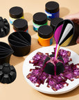 6 Pieces Split Cups for Paint Pouring Supplies Silicone Split Cups Acrylic Paint Mixing Cups 3/4/5 Channels Dividers Paint Pouring Supplies Resin Art Crafts DIY Drawing Tools