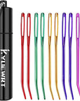 10Pcs Yarn Darning Tapestry Needle,Large Big Eye Weaving Needle Bent Needles with Aluminum Storage Tube