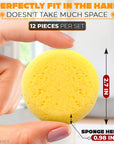 12 Pcs Face Paint Sponges for Acrylic Painting - Face Painting Sponges Pottery Sponges for Clay Tack Sponges Yellow Sponges for Painting - Small Sponges Craft Sponges round Soft Sponge Art Sponges