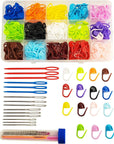 300 Pcs Stitch Markers,15 Colors Knitting Crochet Locking,15 Pcs Large Eye Blunt Sewing Needles with Storage Box