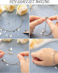 80 Pcs Chain Bracelets Link Bracelet Chains with OT Toggle Clasps Bulk Charm Bracelets for Women Alloy round Link Bracelet Connectors Minimalist Jewelry Bracelet Making Chain (Silver)