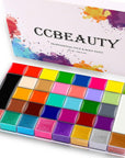 36 Colors Face Body Paint Oil, Hypoallergenic Face Painting Kit Professional for Kids Party with 30 Stencils + 10 Brushes for Halloween SFX Special Effects Cosplay Costume Makeup Supplies