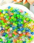 1200 Pcs Glow in the Dark Pony Beads, UV Beads Pony Beads, Mix 10 Colors Glow Pony Beads, Beads Hair Beads Bulk for DIY Jewelry Craft Making Necklace Bracelet
