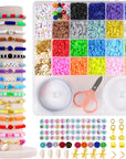 5300 Clay Beads Bracelet Making Aesthetic Kit, Polymer Heishi Preppy Letter Beads for Friendship Bracelet, Pearl Disc Beads Charms for Jewelry Making, DIY Creative Gift for Girls 8-12 Teens