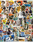 Oil Painting Stickers 104Pcs Retro Famous Paintings Art for Water Cup Backpack Lovely Present to Friends (Oil Painting)