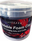 500G Cosplay Foam Clay,Lightweight Sculpting Foam, Air Dry Clay for Cosplay and Costumes,Moldable Foam Clay for Intricate Designs, Cutting or Rotary Tool, Sanding or Shaping (Black)