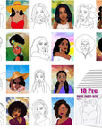 Pre Drawn for Painting for Adults 10 Pack 8X10 without Frame Sip and Paint Canvas,Drawn Canvas for Painting for Adults Kids,Sip and Paint Kit for Adult'S Date Night