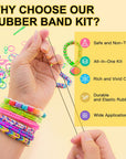 Rubber Band Bracelet Kit - 23 Colors Loom Bracelet Making Kit for Kids, Durable Loom Bands Kit for Beginners Girls Boys Birthday Parties Creativity Gift Art Craft Kit, Loom Bracelet Kit