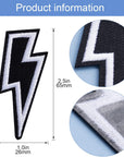 30Pcs Black Lightning Iron-On Patch, Sew-On Flash Embroidered Patches, DIY Appliques Decoration for Shoes, Clothes, Backpacks, Caps, Motorcycle Jackets (2.5X1 Inch)