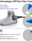 Full Size Hot Glue Gun, 120W&80W Glue Guns Dual Temp Large Industry Glue Gun, Corded Detachable Cord Use Stand-Up Base Anti-Drip Hot Melt Glue Gun with 12 Glue Sticks for Art DIY Craft Repair