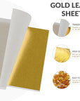 100PCS Gold Leaf Sheets for Gilding Painting DIY Craft Non Fading Non Oxidising 6.1X5.3In