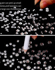 5040Pcs Clear Rhinestones for Crafts, Flatback White Nail Gems, Craft Glass Diamonds Stones with Tweezers and Picking Pen, SS6-SS20 Crystal