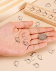 100Pcs Stainless Steel Lever Back Hoop Earrings Surgical Earring Components for Jewelry Makings 13X10X1.5Mm