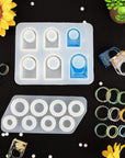 Resin Ring Silicone Mold, 2PCS Resin Casting Mold for Epoxy, Jewelry Mold for DIY Craft Projects, Rings, Necklaces, Earrings, Pendants, Keychains, Multiple Sizes