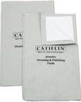 2Pcs Multi-Layer Jewelry Cleaning Cloth, Large Silver Polishing Cloth, 100% Cotton Jewelry Polishing Cloths for Gold, Silver and Platinum Jewelry (Light Gray, 10 "X12")