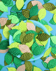 150 Pieces Fake Fabric Leaves Mixed Artificial Leaves for Scrapbook, Craft Project, Wedding, Party Decoration (Green Series)