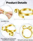 2 PCS Adjustable Knitting Crochet Loop Ring,Brass Open Yarn Guide Crochet Ring for Faster Knitting Yarn Guide Finger Holder Knitting Thimble for Crocheters,2 Styles(Gold)