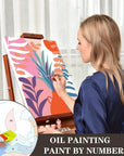 6 Pack Paint by Numbers for Adults - DIY Acrylic Painting Paint by Numbers Kits on Canvas without Frame, Simple Flower Oil Painting for Home Wall Decor 9.8X13.8Inch(25X35Cm)
