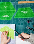 3 Pcs Half Hexagon Quilting Template Acrylic Quilting Template Ruler 8 9 10 Inch Quilt Rulers for Quilting and Sewing Layer Cake Patchwork Quilt Supplies for Cutting Patterns DIY Craft (Green)