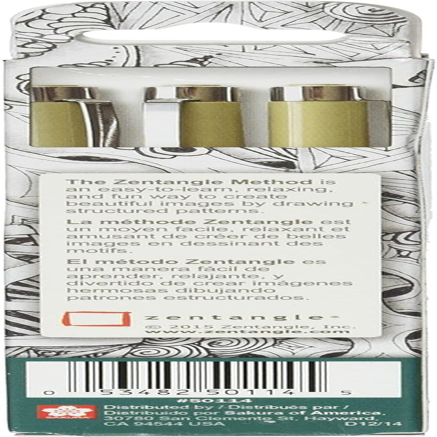 Micron Pen Set Zentangle 3Pc, 3 Count (Pack of 1), Black