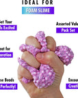 Slime Foam Beads Floam Balls – 18 Pack Microfoam Beads Kit 0.1-0.14 and 0.28-0.35 Inch Colors Rainbow Fruit Beads Craft Add Ins Homemade DIY Kids Ingredients Flome Styrofoam Supplies Big