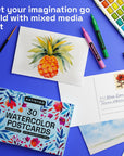 30 Watercolor Postcards 4X6 Inches - Heavyweight Paper Cards 140Lb (300Gsm) - Blank Postcards for Mailing, DIY Thank You Card, Greetings Cards, Christmas, Invitations, Birthday and More