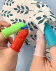 12 Pcs Silicone Hot Glue Gun Finger Caps, Anti-Slip and Reusable Silicone Thumb Protector, Finger Guard Protectors or Hot Glue Wax Rosin Resin Honey Adhesives Scrapbooking Sewing, Small, Medium, Large